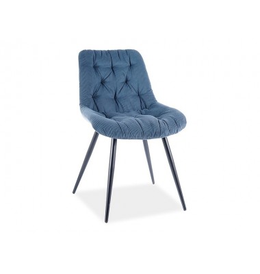 Kėdė PRA Velvetas Juoda/Mėlyna Fj. 86 - Valgomojo Kėdės - 1