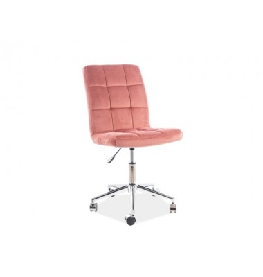 Kėdė su ratukais K20 Aksomas, Rožinė 52 - Biuro kėdės - 1