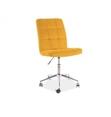 Kėdė su ratukais K20 Aksomas, Geltona 68 - Biuro kėdės - 1