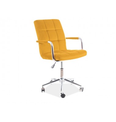 Kėdė su ratukais K22 Aksomas, Geltona 68 - Biuro kėdės - 1