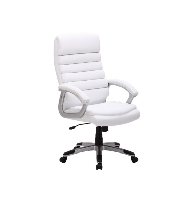Kėdė su ratukais K87 Balta - Biuro kėdės - 1