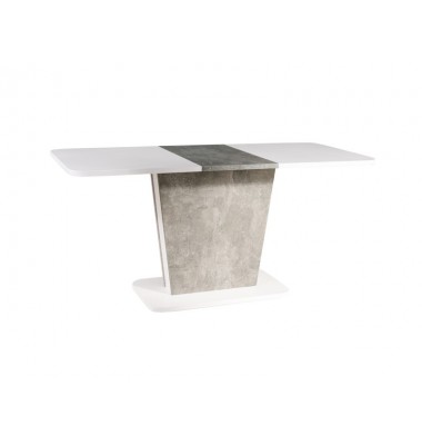 Stalas CAL Balta matinė / Pilka (betono efekto) 110(145)X68,6 IN - Stalai - 1