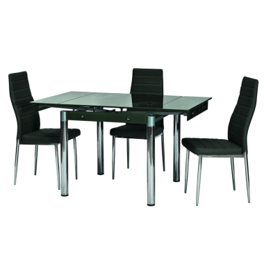 Stalas S82 Juoda/Chromas 80(131)x80 - Stalai - 2