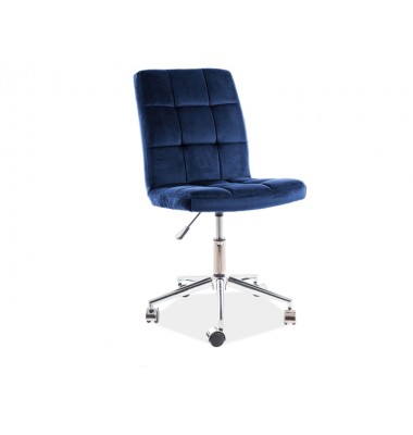 Kėdė su ratukais K20 Aksomas, Mėlyna 86 - Biuro kėdės - 1