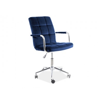 Kėdė su ratukais K22 Aksomas, Mėlyna 86 - Biuro kėdės - 1