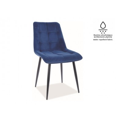 Kėdė CH MA Aksomas, 79 Juoda/Mėlyna - Valgomojo Kėdės - 1