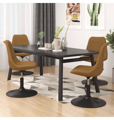  Pasukamos valgomojo kėdės, 4vnt., rudos spalvos, aksomas - Valgomojo Kėdės - 1