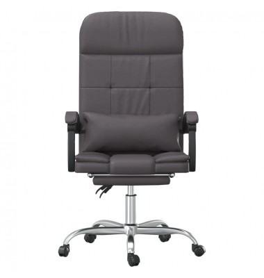  Atlošiama masažinė biuro kėdė, pilkos spalvos, dirbtinė oda - Biuro kėdės - 3