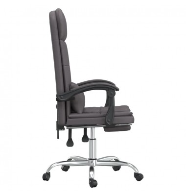  Atlošiama masažinė biuro kėdė, pilkos spalvos, dirbtinė oda - Biuro kėdės - 4