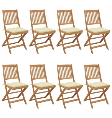  Sulankstomos sodo kėdės su pagalvėlėmis, 8vnt., akacija  - Lauko kėdės - 1