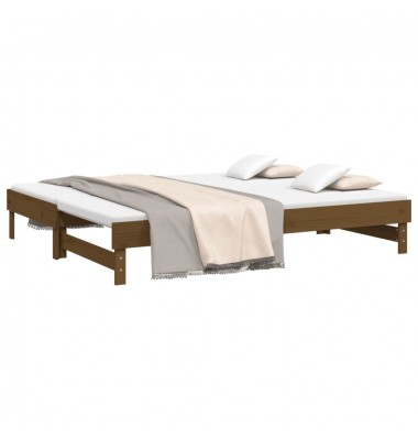  Ištraukiama lova, medaus ruda, 2x(100x200)cm, pušies masyvas - Lovos - 3
