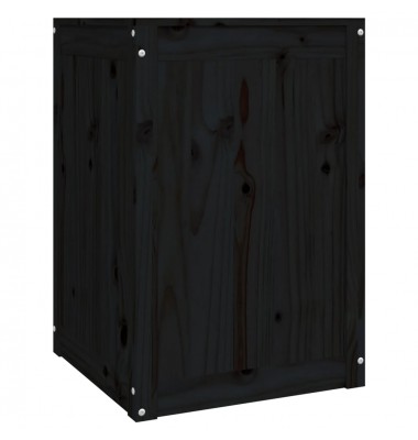  Skalbinių dėžė, juoda, 44x44x66cm, pušies medienos masyvas - Skalbinių krepšiai - 5