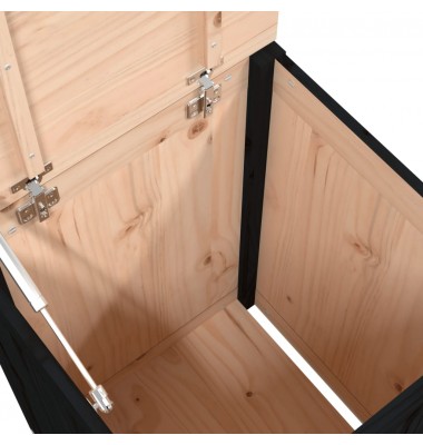  Skalbinių dėžė, juoda, 44x44x66cm, pušies medienos masyvas - Skalbinių krepšiai - 8