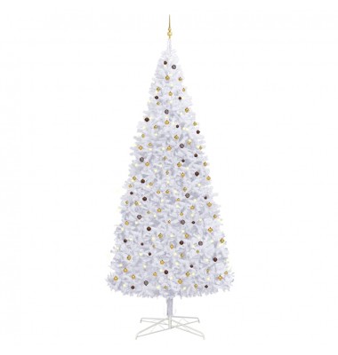 Dirbtinė Kalėdų eglutė su LED ir žaisliukais, balta, 400cm - Kalėdinės eglutės - 1