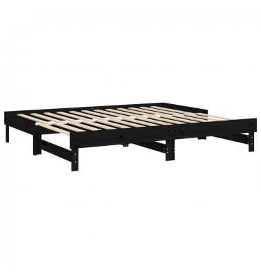  Ištraukiama lova, juoda, 2x(90x200)cm, pušies medienos masyvas - Lovos - 7
