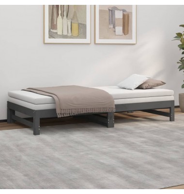  Ištraukiama lova, pilka, 2x(100x200)cm, pušies medienos masyvas - Lovos - 4
