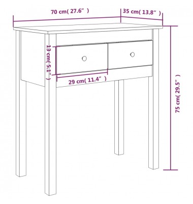  Konsolinis staliukas, medaus rudas, 70x35x75cm, pušies masyvas - Žurnaliniai staliukai - 10