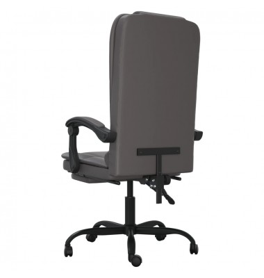  Atlošiama masažinė biuro kėdė, pilkos spalvos, dirbtinė oda - Biuro kėdės - 5