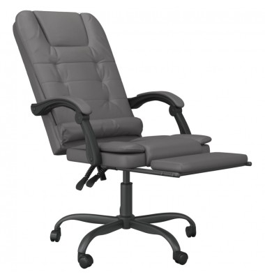  Atlošiama masažinė biuro kėdė, pilkos spalvos, dirbtinė oda - Biuro kėdės - 6