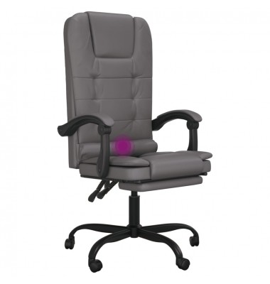  Atlošiama masažinė biuro kėdė, pilkos spalvos, dirbtinė oda - Biuro kėdės - 9