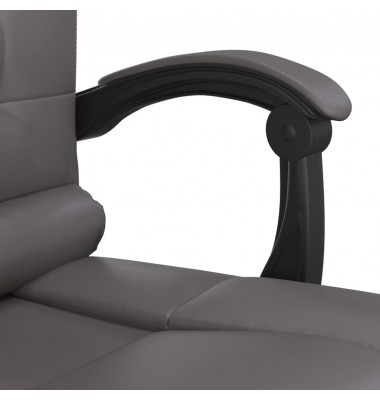  Atlošiama masažinė biuro kėdė, pilkos spalvos, dirbtinė oda - Biuro kėdės - 10
