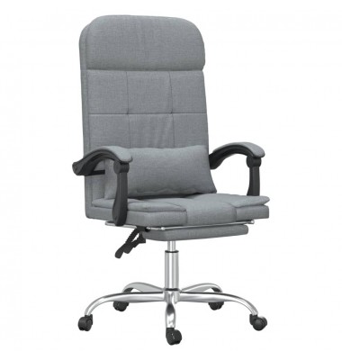  Atlošiama masažinė biuro kėdė, šviesiai pilkos spalvos, audinys - Biuro kėdės - 2