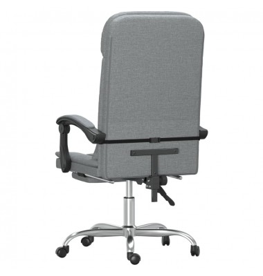  Atlošiama masažinė biuro kėdė, šviesiai pilkos spalvos, audinys - Biuro kėdės - 5