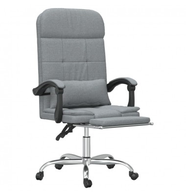  Atlošiama masažinė biuro kėdė, šviesiai pilkos spalvos, audinys - Biuro kėdės - 6