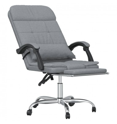  Atlošiama masažinė biuro kėdė, šviesiai pilkos spalvos, audinys - Biuro kėdės - 7