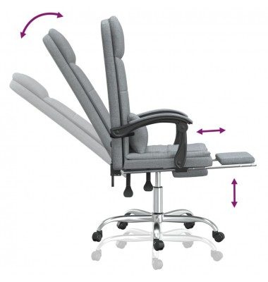  Atlošiama masažinė biuro kėdė, šviesiai pilkos spalvos, audinys - Biuro kėdės - 9