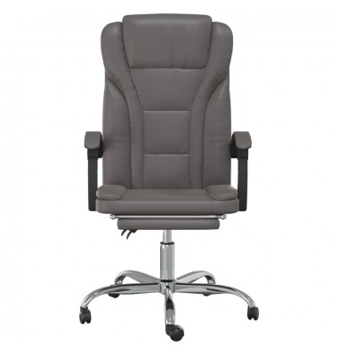  Atlošiama biuro kėdė, pilkos spalvos, dirbtinė oda - Biuro kėdės - 3