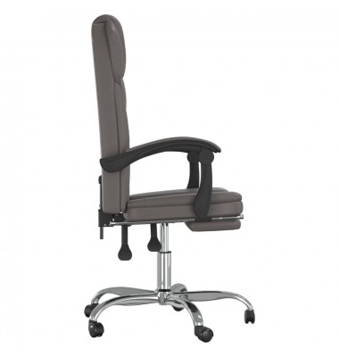  Atlošiama biuro kėdė, pilkos spalvos, dirbtinė oda - Biuro kėdės - 4