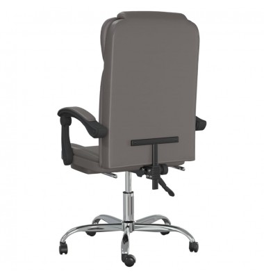  Atlošiama biuro kėdė, pilkos spalvos, dirbtinė oda - Biuro kėdės - 5