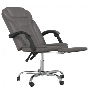  Atlošiama biuro kėdė, pilkos spalvos, dirbtinė oda - Biuro kėdės - 6
