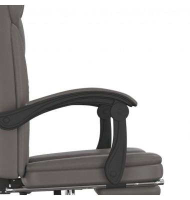  Atlošiama biuro kėdė, pilkos spalvos, dirbtinė oda - Biuro kėdės - 9