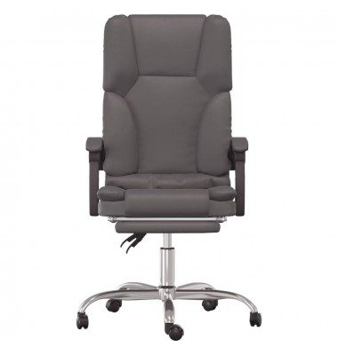  Atlošiama masažinė biuro kėdė, pilkos spalvos, dirbtinė oda - Biuro kėdės - 3