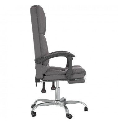  Atlošiama masažinė biuro kėdė, pilkos spalvos, dirbtinė oda - Biuro kėdės - 4