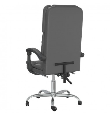  Atlošiama masažinė biuro kėdė, pilkos spalvos, dirbtinė oda - Biuro kėdės - 5