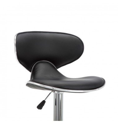  Baro taburetės, 2vnt., juodos spalvos, dirbtinė oda - Baro kėdės - 7