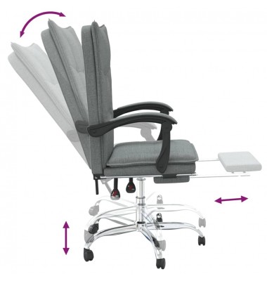  Atlošiama biuro kėdė, tamsiai pilkos spalvos, audinys - Biuro kėdės - 8