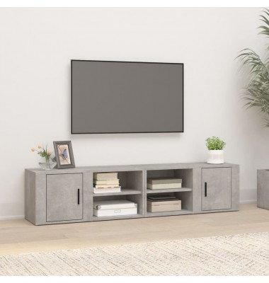 TV spintelės, 2vnt., betono pilkos, 80x31,5x36cm, mediena - TV spintelės - 1