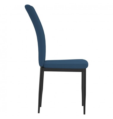  Valgomojo kėdės, 2vnt., mėlynos spalvos, aksomas - Valgomojo Kėdės - 5