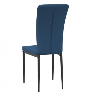  Valgomojo kėdės, 2vnt., mėlynos spalvos, aksomas - Valgomojo Kėdės - 6
