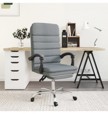  Atlošiama masažinė biuro kėdė, šviesiai pilkos spalvos, audinys - Biuro kėdės - 1