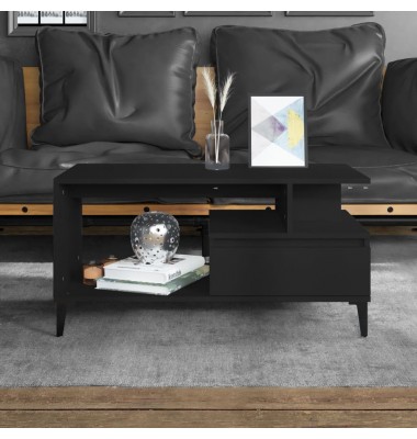  Kavos staliukas, juodos spalvos, 90x49x45cm, apdirbta mediena - Kavos staliukai - 1