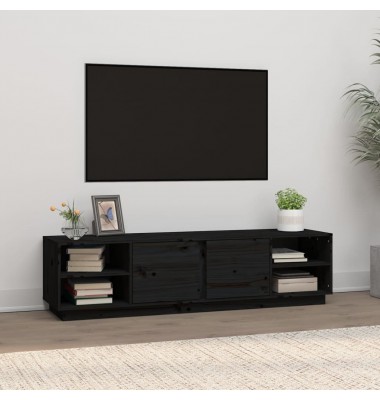  Televizoriaus spintelė, juoda, 156x40x40cm, pušies masyvas - TV spintelės - 1