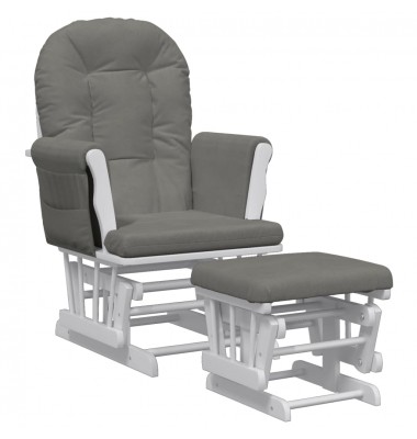  Supama kėdė su pakoja, tamsiai pilkos spalvos, audinys - Supamos kėdės - 2