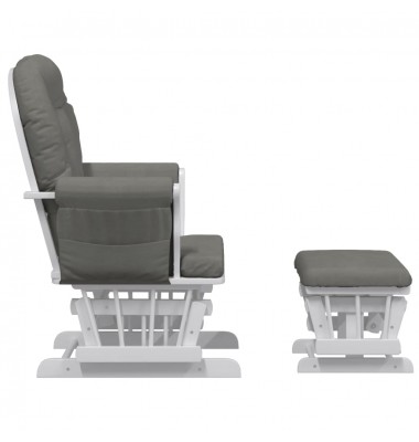  Supama kėdė su pakoja, tamsiai pilkos spalvos, audinys - Supamos kėdės - 4