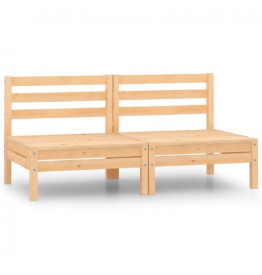 Vidurinės sodo sofos dalys, 2vnt., pušies medienos masyvas - Moduliniai lauko baldai - 1