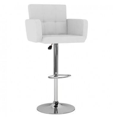  Baro taburetės, 2vnt., baltos spalvos, dirbtinė oda - Baro kėdės - 2